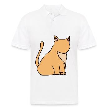 Katze Symbol Tier Haustier orange - Männer Poloshirt - Weiß - Vorne - Kai (181cm)