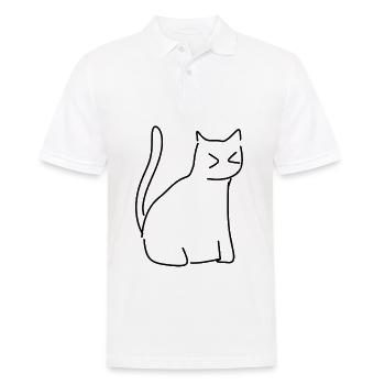 Chat Animal Symbol Pet Cartoon - Polo Homme - blanc - Devant - Kai (181cm)