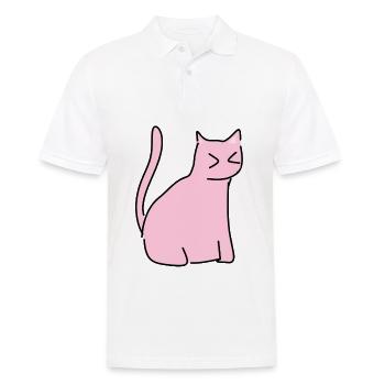 Katze Tier symbol Haustier rosa - Männer Poloshirt - Weiß - Vorne - Kai (181cm)