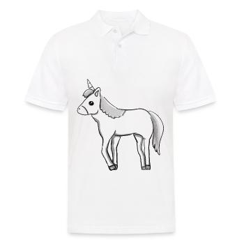 Licorne animal symbole fantastique dessin animé - Polo Homme - blanc - Devant - Kai (181cm)