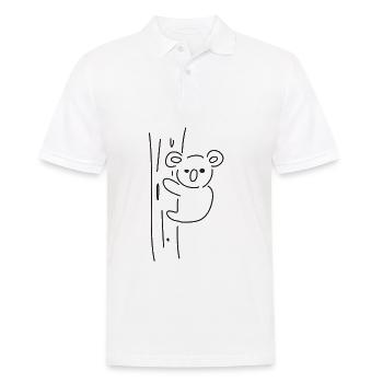Symbole koala animal arbre grimpant - Polo Homme - blanc - Devant - Kai (181cm)