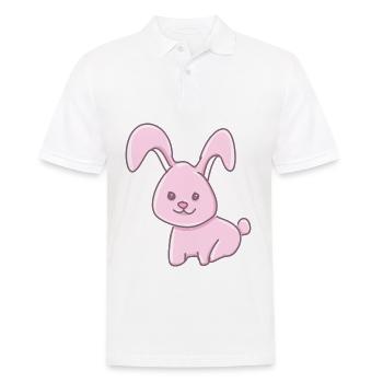 Symbole animal lapin rose doux - Polo Homme - blanc - Devant - Kai (181cm)