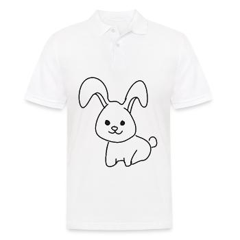 Rabbit Animal Symbol - Men's Polo Shirt - white - Front - Kai (181cm)