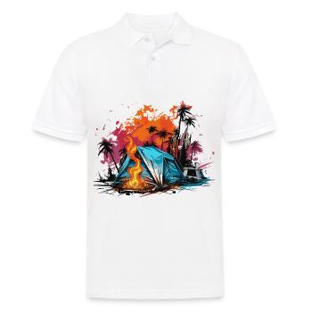 Maison sur roues. Aventure de la vie en van. - Polo Homme - blanc - Devant - Kai (181cm)