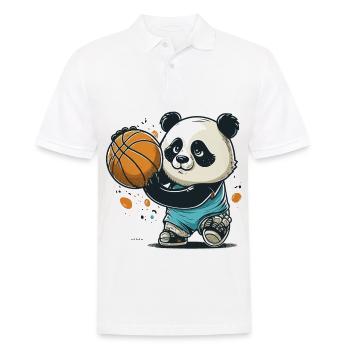 Cerceaux avec un panda - Polo Homme - blanc - Devant - Kai (181cm)