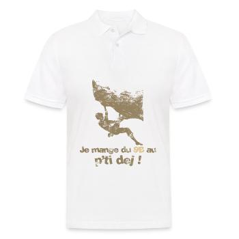 Escalade - difficulté 9B - Polo Homme - blanc - Devant - Kai (181cm)