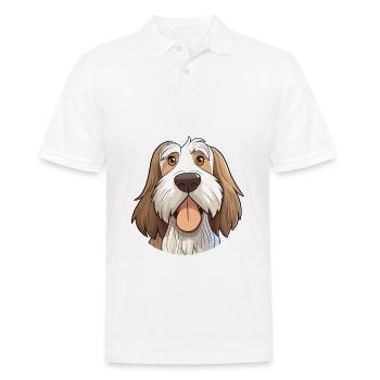 Spinone Italiano Dog Breed Watercolor Cartoon Kawa - Men's Polo Shirt - white - Front - Kai (181cm)