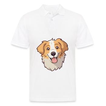 Hovawart chien race aquarelle dessin animé Kawaii Clipa - Polo Homme - blanc - Devant - Kai (181cm)