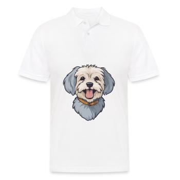 Dandie Dinmont Terrier Hunderasse Aquarell Cartoo - Männer Poloshirt - Weiß - Vorne - Kai (181cm)