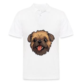Brussels Griffon Dog Breed Watercolor Cartoon Kawa - Men's Polo Shirt - white - Front - Kai (181cm)