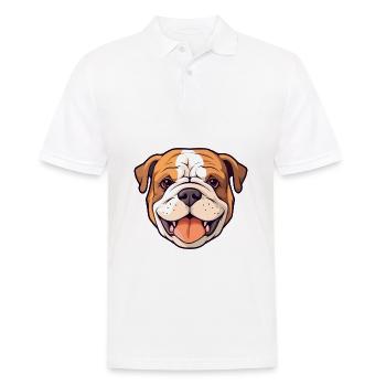 Bulldog chien race aquarelle dessin animé Kawaii Clipar - Polo Homme - blanc - Devant - Kai (181cm)