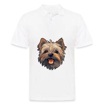 Cairn Terrier chien race aquarelle dessin animé Kawaii - Polo Homme - blanc - Devant - Kai (181cm)