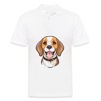 Beagle Dog Breed Watercolor Cartoon Kawaii Clipart - Men's Polo Shirt - white - Front - Kai (181cm)