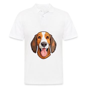 American English Coonhound chien race aquarelle Ca - Polo Homme - blanc - Devant - Kai (181cm)