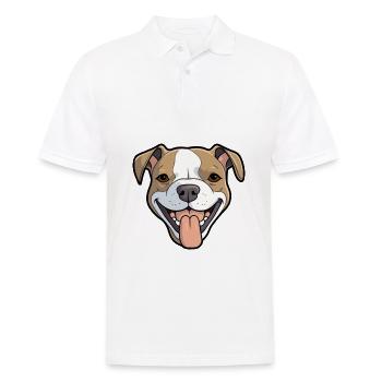 Staffordshire Bull Terrier chien race aquarelle Ca - Polo Homme - blanc - Devant - Kai (181cm)