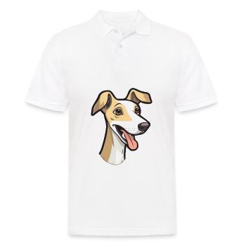 Whippet Hund Rasse Aquarell Karikatur Kawaii Clipar - Männer Poloshirt - Weiß - Vorne - Kai (181cm)