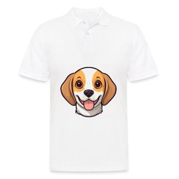 Beagle Dog Breed Watercolor Cartoon Kawaii Clipart - Men's Polo Shirt - white - Front - Kai (181cm)