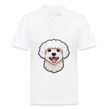 Bichons Frise chien race aquarelle dessin animé Kawaii - Polo Homme - blanc - Devant - Kai (181cm)