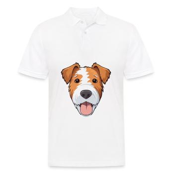 Draht Foxterrier Hunderasse Aquarell Karikatur Kawa - Männer Poloshirt - Weiß - Vorne - Kai (181cm)