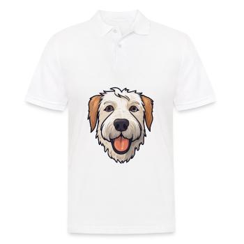 Soft Coated Wheaten Terrier Dog Breed Watercolor C - Men's Polo Shirt - white - Front - Kai (181cm)