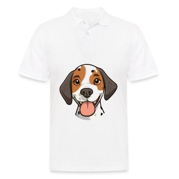 Pointer Dog Breed Watercolor Cartoon Kawaii Clipar - Men's Polo Shirt - white - Front - Kai (181cm)