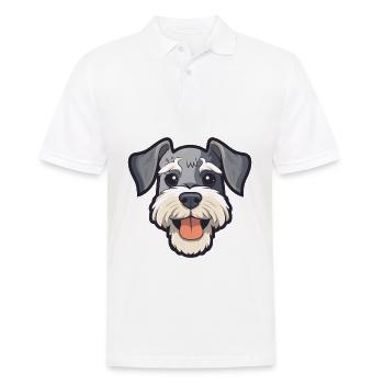 Miniature Schnauzer chien race aquarelle dessin animé K - Polo Homme - blanc - Devant - Kai (181cm)