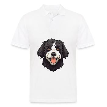 Portuguese Water Dog Breed Watercolor Cartoon Kawa - Men's Polo Shirt - white - Front - Kai (181cm)