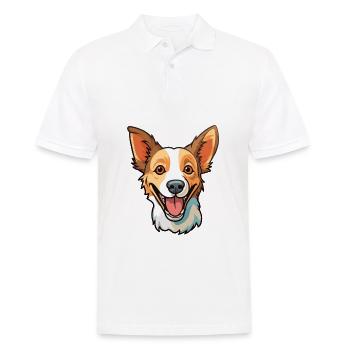 Portugiesische Podengo Pequeno Hunderasse Aquarell ca - Männer Poloshirt - Weiß - Vorne - Kai (181cm)