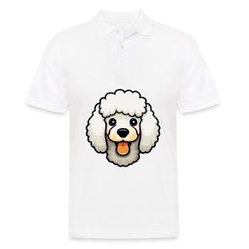 Caniche chien race aquarelle dessin animé Kawaii Clipart - Polo Homme - blanc - Devant - Kai (181cm)