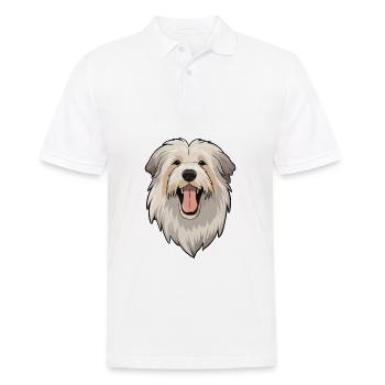 Pyrenäen-Schäferhund-Rasse Aquarell-Karikatur Kaw - Männer Poloshirt - Weiß - Vorne - Kai (181cm)