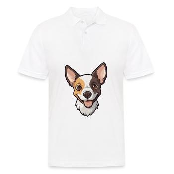 Rattenterrier Hunderasse Aquarell Karikatur Kawaii Cl - Männer Poloshirt - Weiß - Vorne - Kai (181cm)
