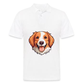 Nederlandse Kooikerhondje Hunderasse Aquarell Auto - Männer Poloshirt - Weiß - Vorne - Kai (181cm)