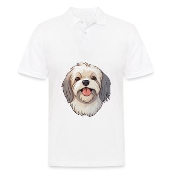 Lhasa Apso Hunderasse Aquarell Karikatur Kawaii Cli - Männer Poloshirt - Weiß - Vorne - Kai (181cm)