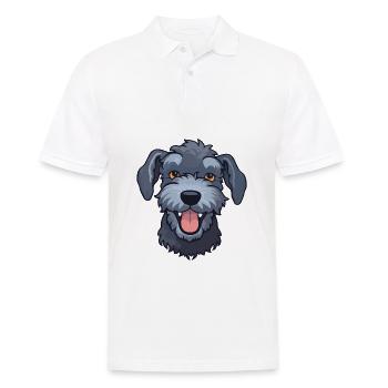 Kerry Blue Terrier Hunderasse Aquarell Karikatur Ka - Männer Poloshirt - Weiß - Vorne - Kai (181cm)