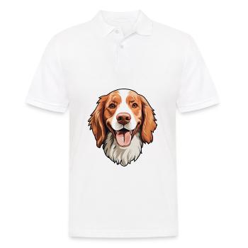 Irlandais rouge et blanc Setter chien race aquarelle Ca - Polo Homme - blanc - Devant - Kai (181cm)