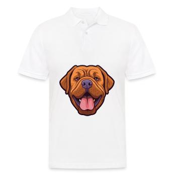 Bordeauxdoggen Hunderasse Aquarell Karikatur Ka - Männer Poloshirt - Weiß - Vorne - Kai (181cm)