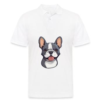 Bouledogue Français race chien aquarelle dessin animé Kawaii - Polo Homme - blanc - Devant - Kai (181cm)