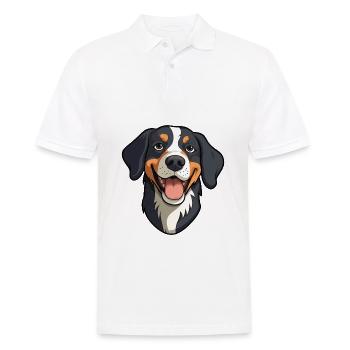 Entlebucher Mountain Dog Breed Aquarelle Cartoon - Polo Homme - blanc - Devant - Kai (181cm)