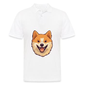 Finnischer Spitz Hunderasse Aquarell Karikatur Kawaii - Männer Poloshirt - Weiß - Vorne - Kai (181cm)