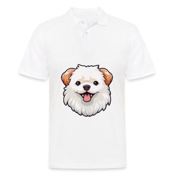 Jouet russe chien race aquarelle dessin animé kawaii cl - Polo Homme - blanc - Devant - Kai (181cm)