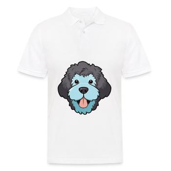 Spanischer Wasserhund Rasse Aquarell Karikatur Kawaii - Männer Poloshirt - Weiß - Vorne - Kai (181cm)