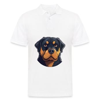 Rottweiler Hund Rasse Aquarell Karikatur Kawaii Cli - Männer Poloshirt - Weiß - Vorne - Kai (181cm)