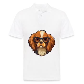 Cavalier King Charles Spaniel chien race aquarelle - Polo Homme - blanc - Devant - Kai (181cm)