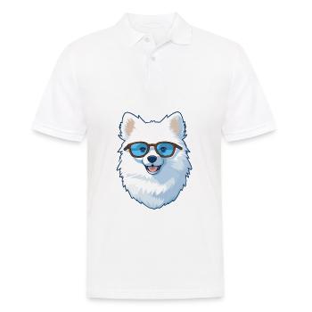 Américain Esquimau chien race aquarelle dessin animé Kawai - Polo Homme - blanc - Devant - Kai (181cm)