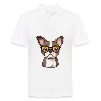 Boston Terrier Hunderasse Aquarell Karikatur Kawaii - Männer Poloshirt - Weiß - Vorne - Kai (181cm)