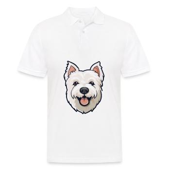 West Highland White Terrier Hunderasse Aquarell C - Männer Poloshirt - Weiß - Vorne - Kai (181cm)