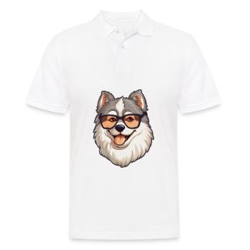 Alaskan Malamute Dog Breed Watercolor Cartoon Kawa - Men's Polo Shirt - white - Front - Kai (181cm)