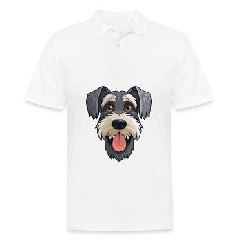 Standard Schnauzer Dog Breed Watercolor Cartoon Ka - Men's Polo Shirt - white - Front - Kai (181cm)