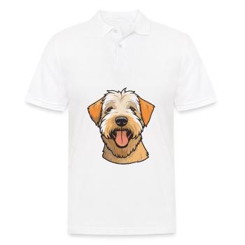Soft Coated Wheaten Terrier Dog Breed Watercolor C - Men's Polo Shirt - white - Front - Kai (181cm)