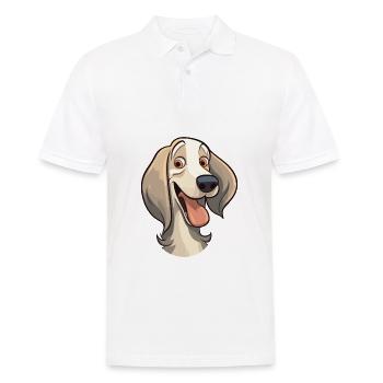Saluki Dog Breed Watercolor Cartoon Kawaii Clipart - Men's Polo Shirt - white - Front - Kai (181cm)